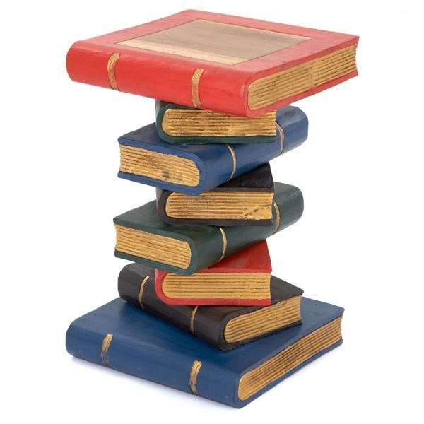 Book Stack Table Painted Gold